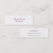 Skinny Slim Carmine Stijlvol Manuscript Visitekaar Mini Visitekaartje (Voorkant / Achterkant)