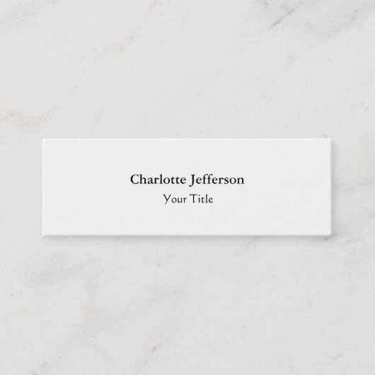 Skinny slim creatief, modern wit mini visitekaartje (Voorkant)