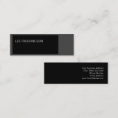 Skinny Slim Grey Black Simple Plain Visitekaartje (Voorkant / Achterkant)
