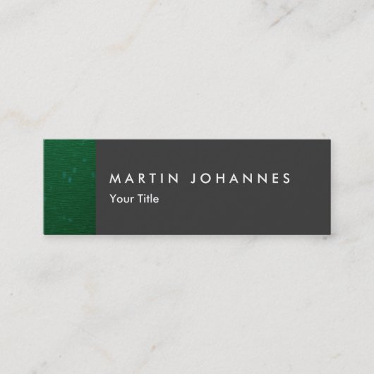 Skinny slim grijs groen professioneel visitekaartj mini visitekaartje (Voorkant)