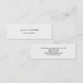 Skinny Slim Simple Plain Modern Wit Professioneel Mini Visitekaartje (Voorkant / Achterkant)