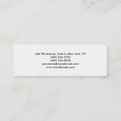 Skinny Slim Simple Plain Modern Wit Professioneel Mini Visitekaartje (Achterkant)