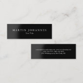 Skinny slim zwart grijs professioneel visitekaartj mini visitekaartje (Voorkant / Achterkant)