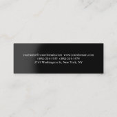 Skinny slim zwart grijs professioneel visitekaartj mini visitekaartje (Achterkant)