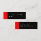 Skinny slim zwart rood professioneel visitekaartje (Voorkant / Achterkant)