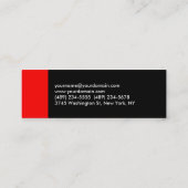 Skinny slim zwart rood professioneel visitekaartje (Achterkant)