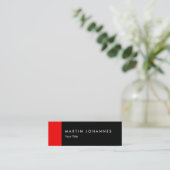 Skinny slim zwart rood professioneel visitekaartje (Staand voorkant)