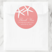 Skinny Starfish bruiloft Ronde Sticker (Tas)