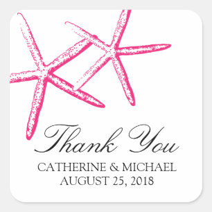 Skinny Starfish bruiloft Vierkante Sticker