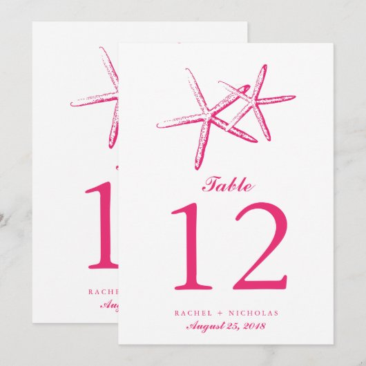 Skinny Starfish | Tabelnummer Kaart (Voorkant / Achterkant)
