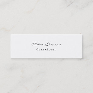 Skinny Stijlvolle Eenvoudige Plain Wit Minimalist Mini Visitekaartje