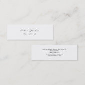 Skinny Stijlvolle Eenvoudige Plain Wit Minimalist Mini Visitekaartje (Voorkant / Achterkant)