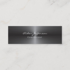 Skinny Stijlvolle Metallic Grey Minimalist Mini Visitekaartje