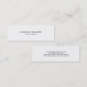 Skinny Stylish Minimalist White Professional Mini Visitekaartje (Voorkant / Achterkant)
