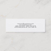 Skinny Stylish Minimalist White Professional Mini Visitekaartje (Achterkant)