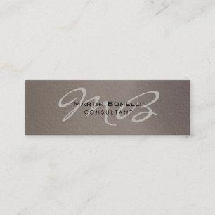 Skinny Trendy Chic Beige Monogram Visitekaartje