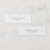 Skinny Trendy Simple Minimalist White Professional Mini Visitekaartje (Voorkant / Achterkant)