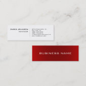 Skinny Trendy White Red Manager Visitekaartje (Voorkant / Achterkant)