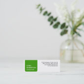 Skinny White Green Stripe Aantrekkelijk Visitekaar Mini Visitekaartje (Staand voorkant)