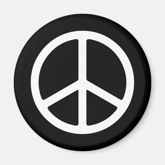 Skinny White Peace Symbol Magneet (Voorkant)