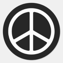 Skinny White Peace Symbol