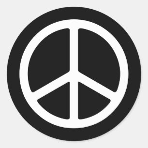 Skinny White Peace Symbol Ronde Sticker