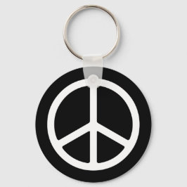 Skinny White Peace Symbol Sleutelhanger