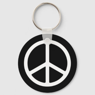 Skinny White Peace Symbol Sleutelhanger
