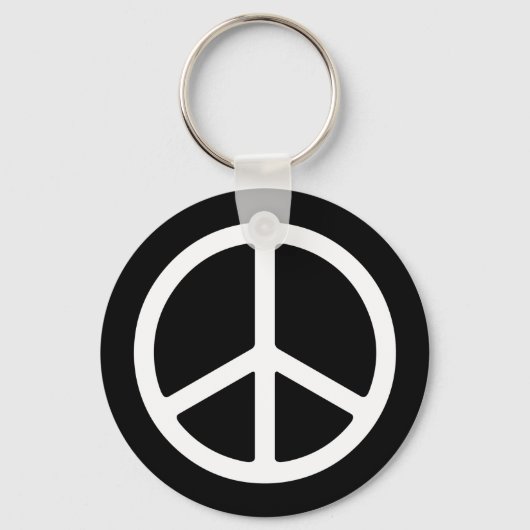 Skinny White Peace Symbol Sleutelhanger (Voorkant)