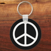 Skinny White Peace Symbol Sleutelhanger (Voorkant)