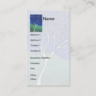 Skinny White Tree met Swirly Sky Visitekaartje
