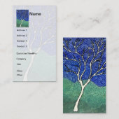 Skinny White Tree met Swirly Sky Visitekaartje (Voorkant / Achterkant)