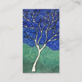 Skinny White Tree met Swirly Sky Visitekaartje (Achterkant)