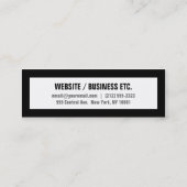 Skinny White Visitekaartje met zwarte grens (Achterkant)