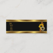 Skinny Zonnebloem Goud Zwart Elegant Classy 2 Mini Visitekaartje (Achterkant)