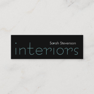 Skinny Zwart Blauw Interieur Designer Visitekaartj Mini Visitekaartje
