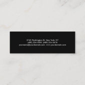 Skinny zwart wit minimalistisch Visitekaartje (Achterkant)