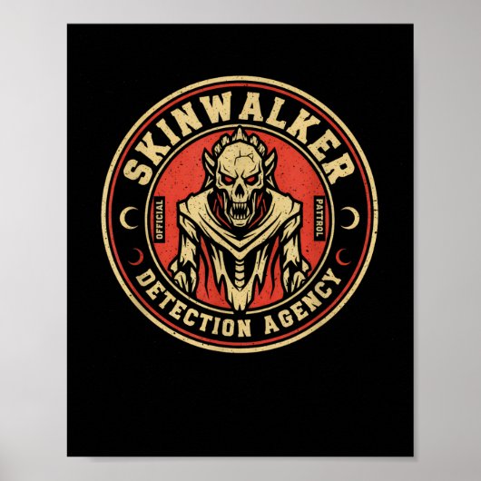 Skinwalker Detection Agency Funny Cryptid Skinwalk Poster (Voorkant)