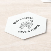 Skip A Straw Save A Turtle Copy Copy Copy Kartonnen Onderzetters (Schuin)