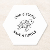 Skip A Straw Save A Turtle Copy Copy Copy Kartonnen Onderzetters (Voorkant)