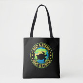 Skip a Straw Save a Turtle - Eco Awareness Earth Tote Bag (Voorkant)