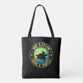 Skip a Straw Save a Turtle - Eco Awareness Earth Tote Bag (Achterkant)