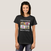 Skip a Straw Save a Turtle Graphic Design Pop Art T-shirt (Voorkant volledig)
