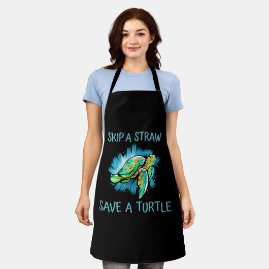 Skip a Straw Save A Turtle Tortoise Schort (Gedragen)