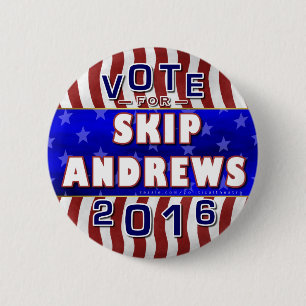 Skip Andrews President 2016 Verkiezingsrepublikein Ronde Button 5,7 Cm
