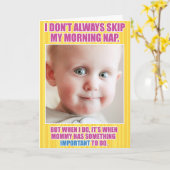 Skip het Grappige Wenskaart van het Moederdag van Kaart (Gele Bloem)