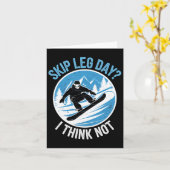 Skip Leg Day Denk niet Snowboarden Winter Snowboa Kaart (Gele Bloem)