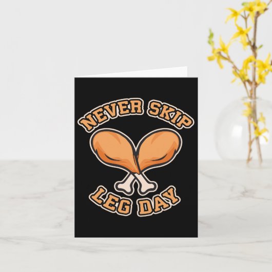 Skip Leg Day - Thanksgiving Drumstick Gym Hu Kaart (Gele Bloem)