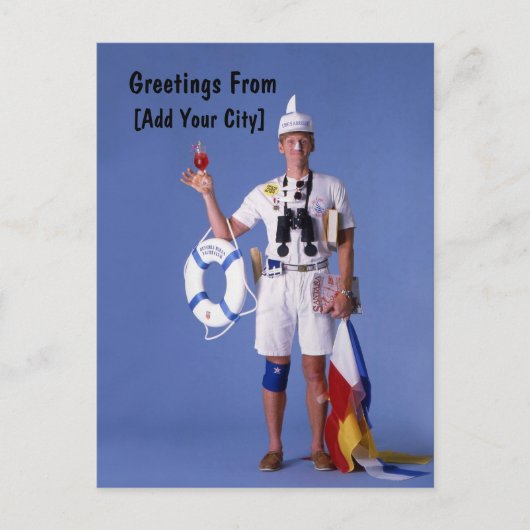 Skip Sayles™_humoristische groeten uit briefkaart (Voorkant)