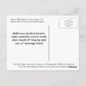 Skip Sayles™_Miss The Boat niet! briefkaart (Achterkant)